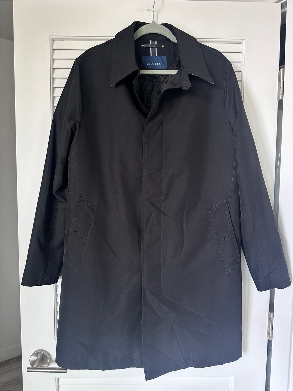 Cole Haan Men’s Black 2-in-1 Trench Rain Coat Removable Wool Liner Size M